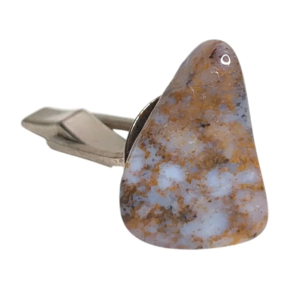 Vintage Rock Stone Brown Blue Polished Cuff Links Men's Accessories Formal